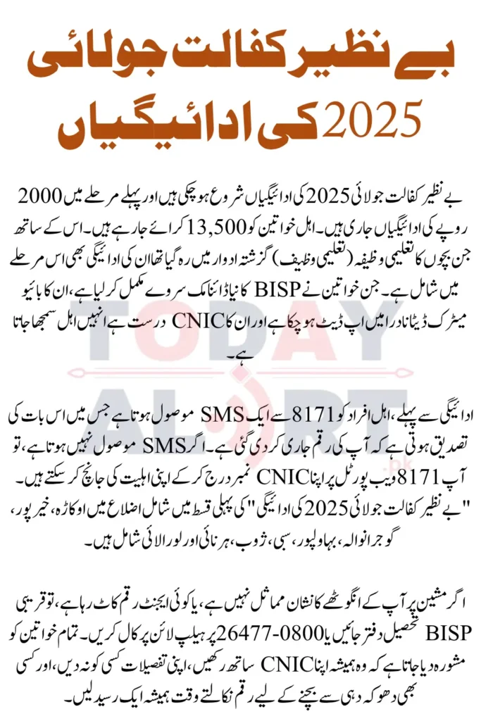 Benazir Kafalat July 2025 Payments Eligibility Criteria Details