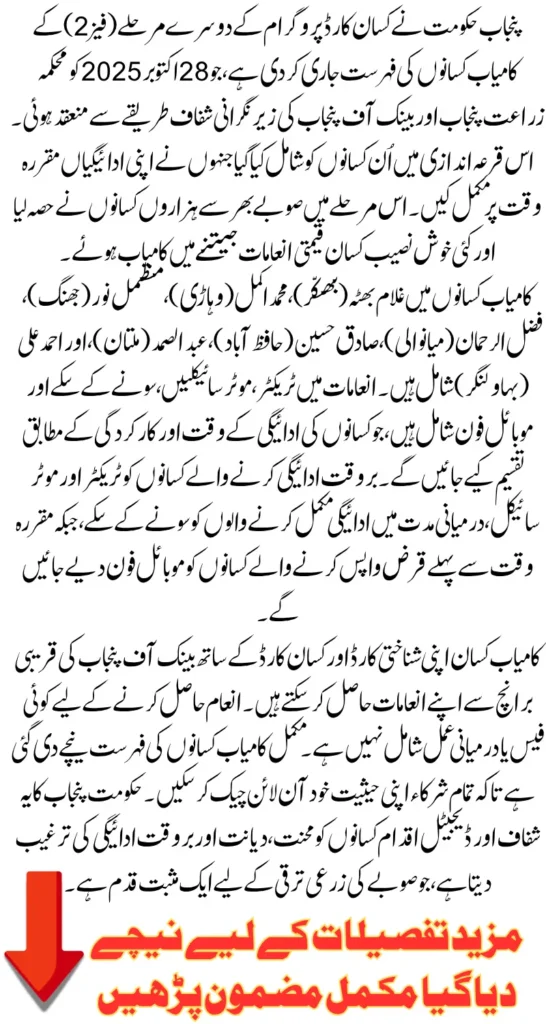 Kisan Card Phase 2 Bill Payment Winners List Announced Check Your Name and Prize Details